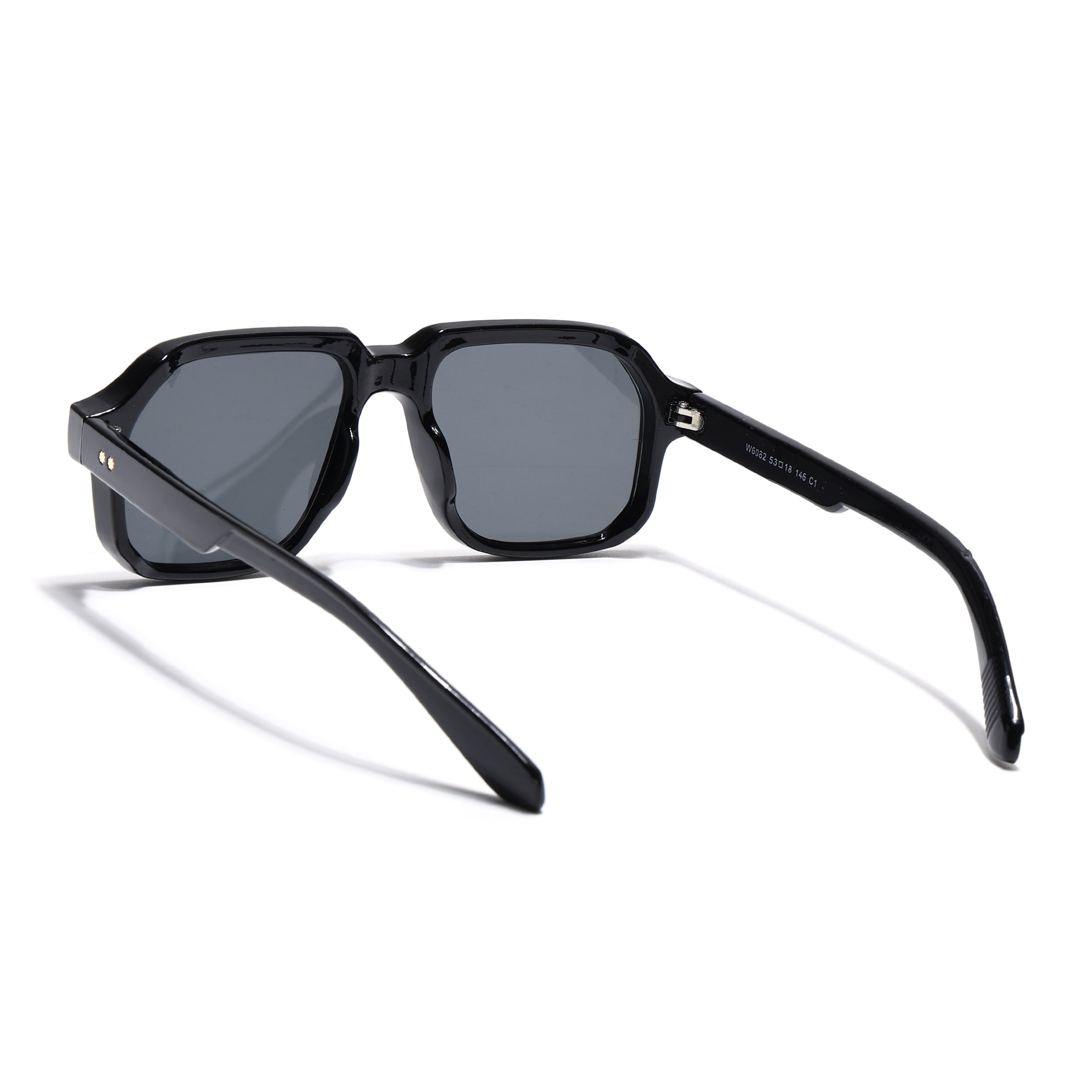 Wayfarer Sunglasses for Men & Women (Black Lens | Black Frame - MG7662)