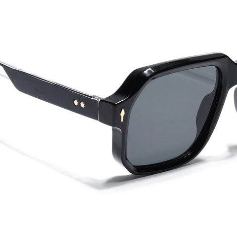 Wayfarer Sunglasses for Men & Women (Black Lens | Black Frame - MG7663)