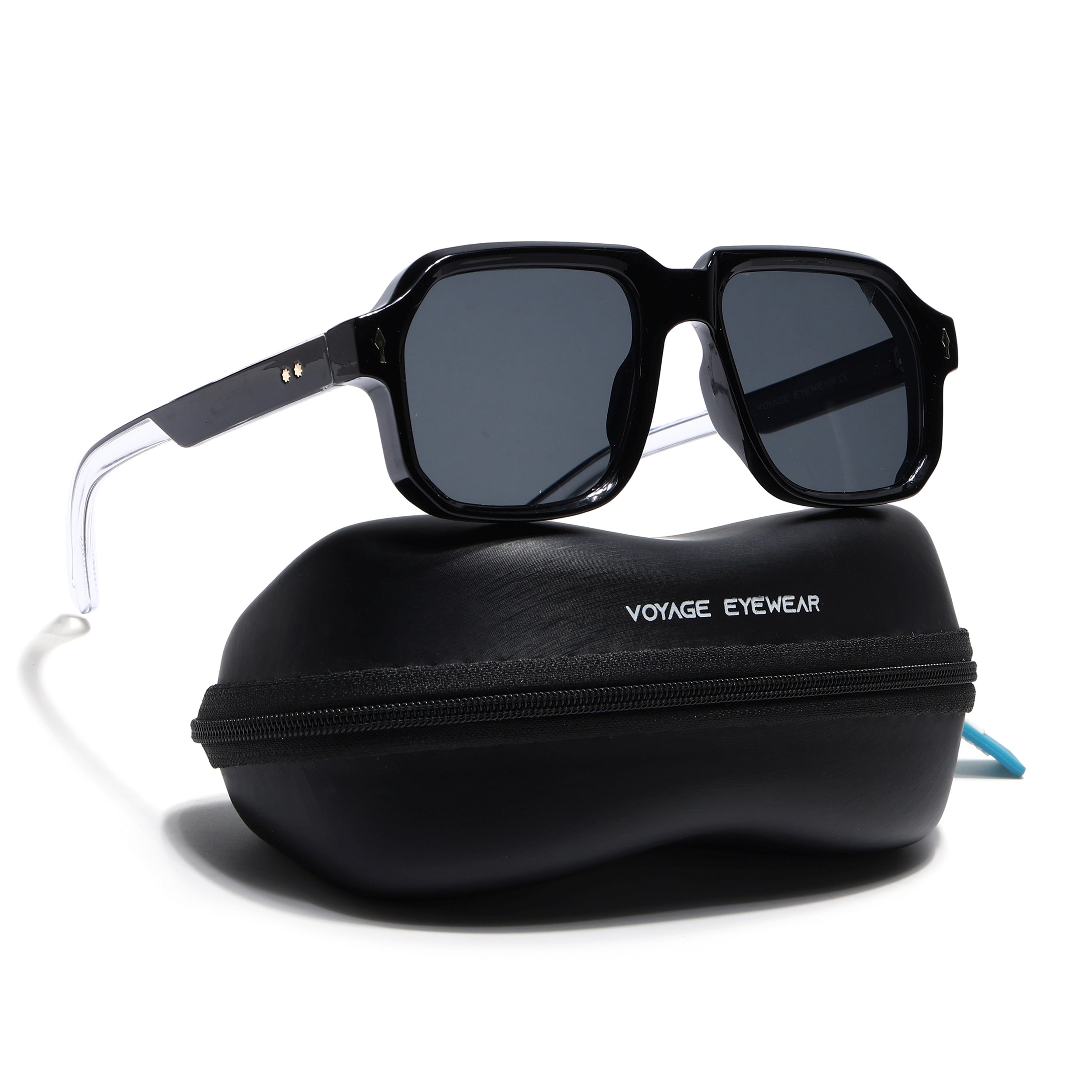Wayfarer Sunglasses for Men & Women (Black Lens | Black Frame - MG7663)