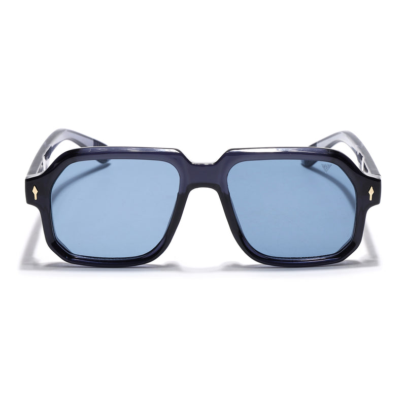 Wayfarer Sunglasses for Men & Women (Blue Lens | Blue Frame - MG7664)