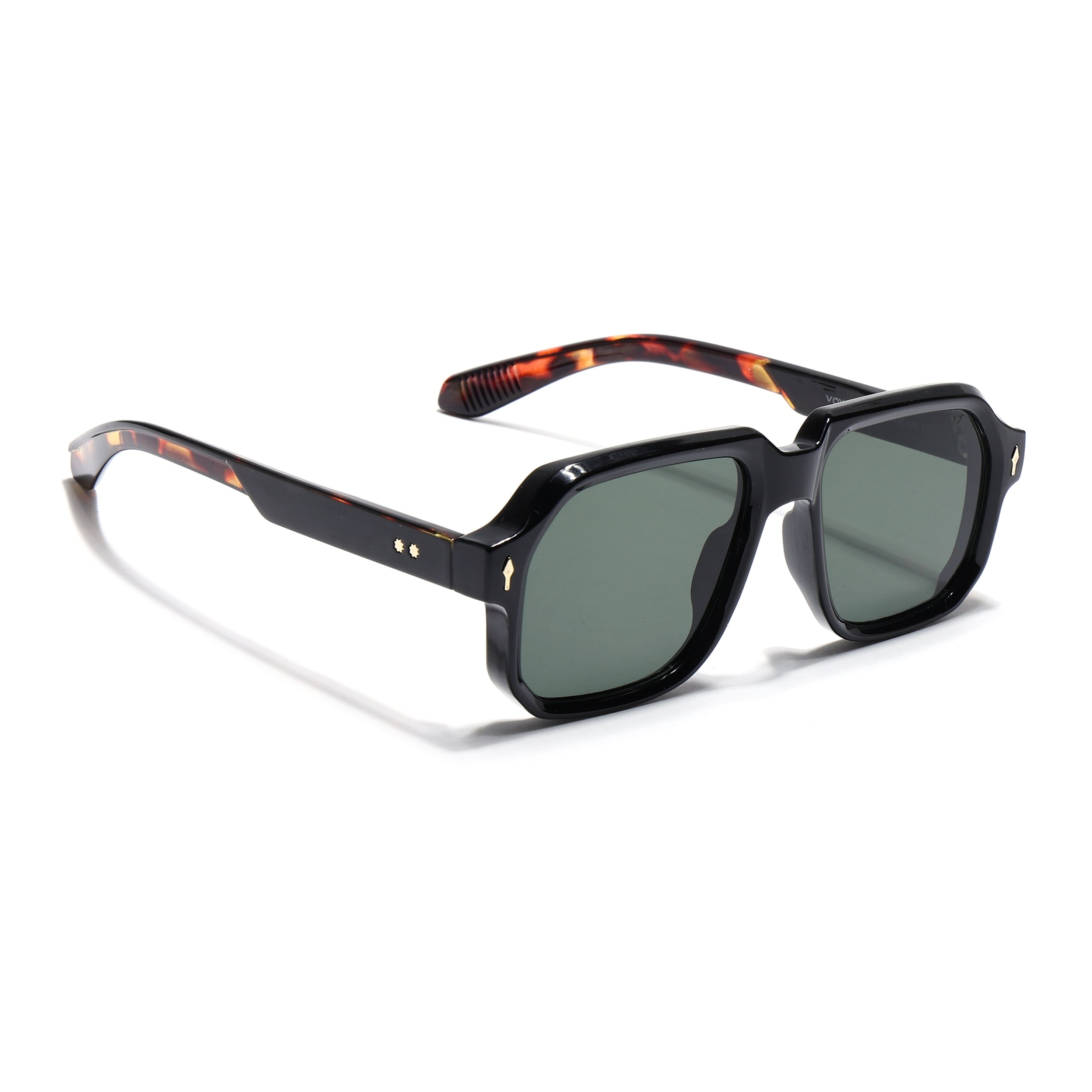 Wayfarer Sunglasses for Men & Women (Green Lens | Black Frame - MG7665)