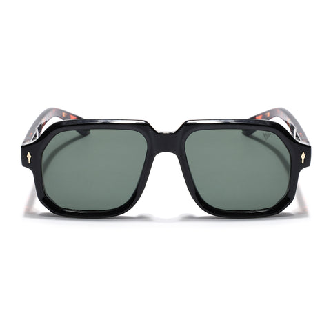 Wayfarer Sunglasses for Men & Women (Green Lens | Black Frame - MG7665)