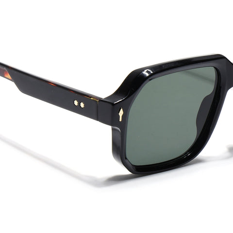 Wayfarer Sunglasses for Men & Women (Green Lens | Black Frame - MG7665)