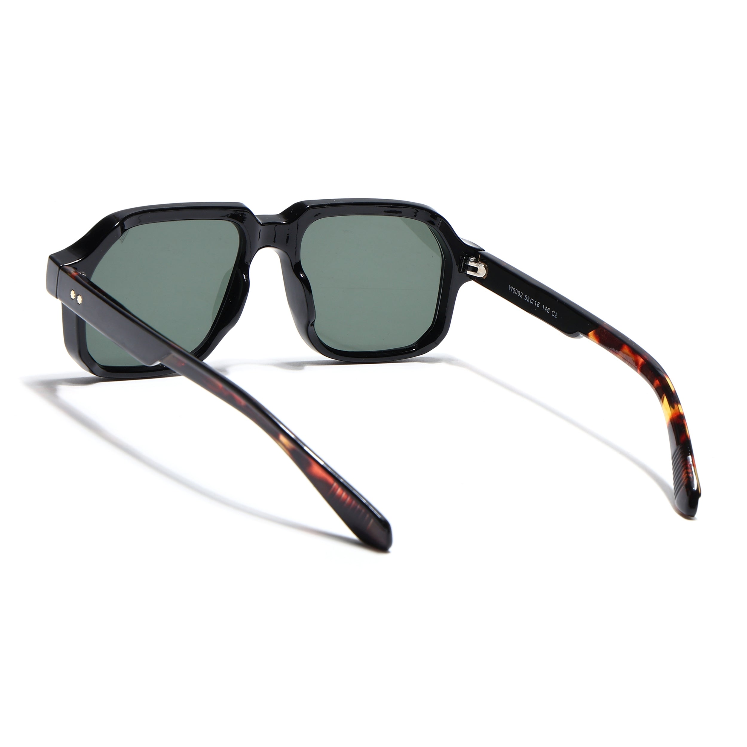 Wayfarer Sunglasses for Men & Women (Green Lens | Black Frame - MG7665)