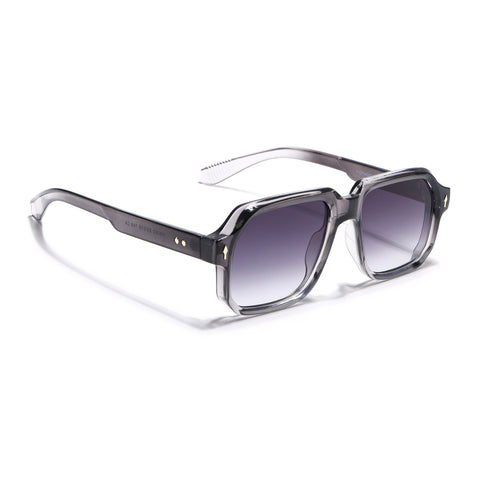 Wayfarer Sunglasses for Men & Women (Grey & Clear Lens | Grey & Transparent Frame - MG7666)