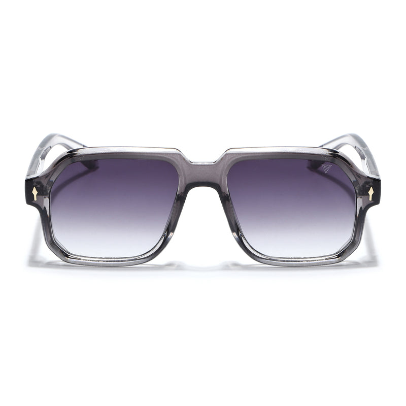 Wayfarer Sunglasses for Men & Women (Grey & Clear Lens | Grey & Transparent Frame - MG7666)