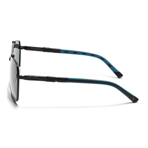 Aviator Polarized Sunglasses for Men & Women (Green Lens | Black Frame - SLPMG7227)