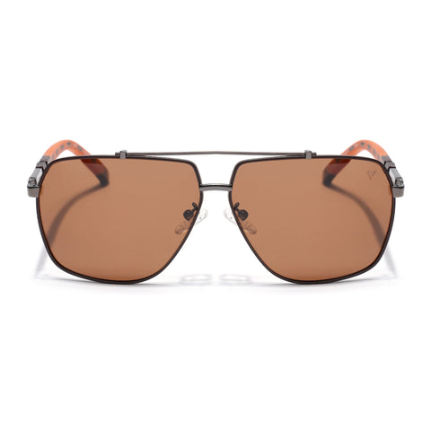 Aviator Polarized Sunglasses for Men & Women (Brown Lens | Brown Frame - SLPMG7228)