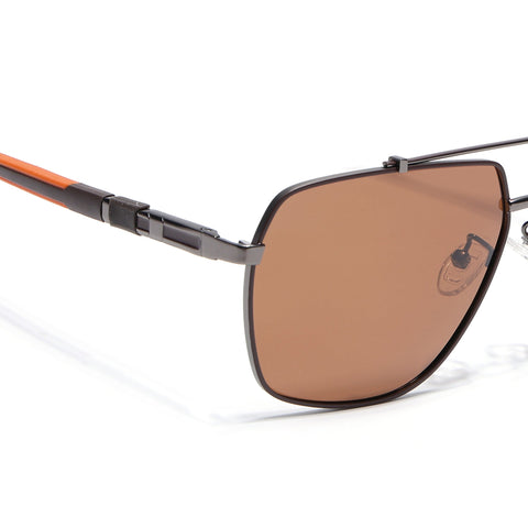 Aviator Polarized Sunglasses for Men & Women (Brown Lens | Brown Frame - SLPMG7228)