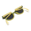 Foldable Round Polarized Sunglasses for Kids -6 yrs To 12 yrs (Black Lens | Green Frame - PMG5914)
