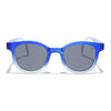 Foldable Round Polarized Sunglasses for Kids -6 yrs To 12 yrs (Black Lens | Blue & Matt White Frame - PMG5915)