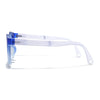 Foldable Round Polarized Sunglasses for Kids -6 yrs To 12 yrs (Black Lens | Blue & Matt White Frame - PMG5915)