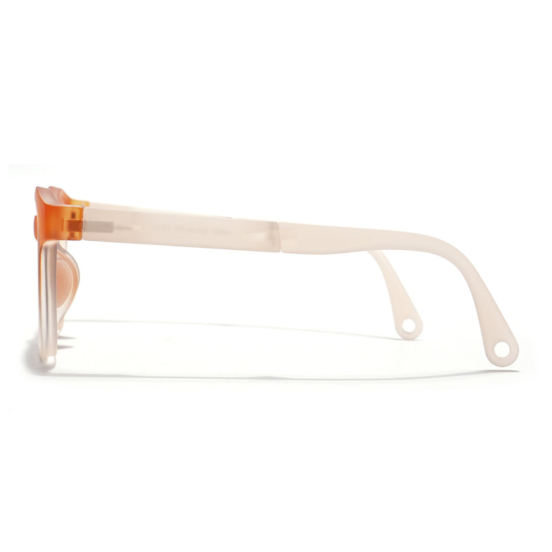 Foldable Round Polarized Sunglasses for Kids -6 yrs To 12 yrs (Black Lens | Orange Frame - PMG5917)