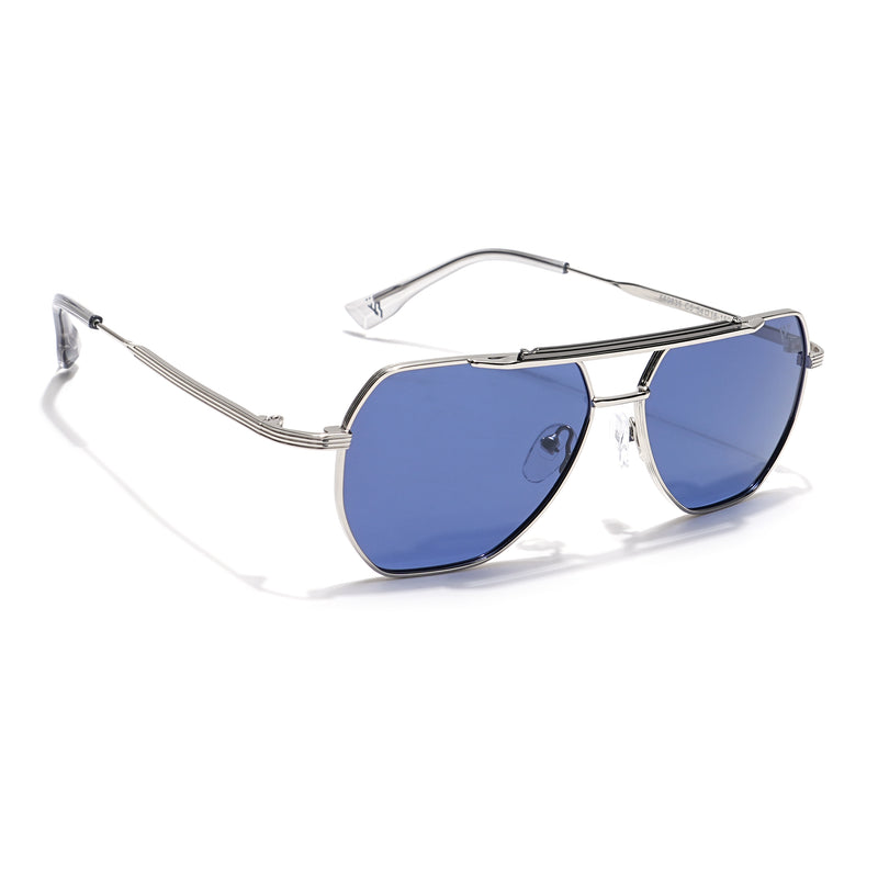 Voyage Select Wayfarer Sunglasses (Blue Lens | Silver Frame - SLPMG6289)