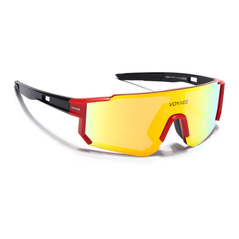 Drift Polarized Sunglasses (Multicolor Lens | Red Frame - PMG5597)