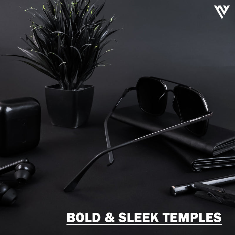 Grey Matte Black Polarized Wayfarer Sunglasses (TR1001PMG4316)