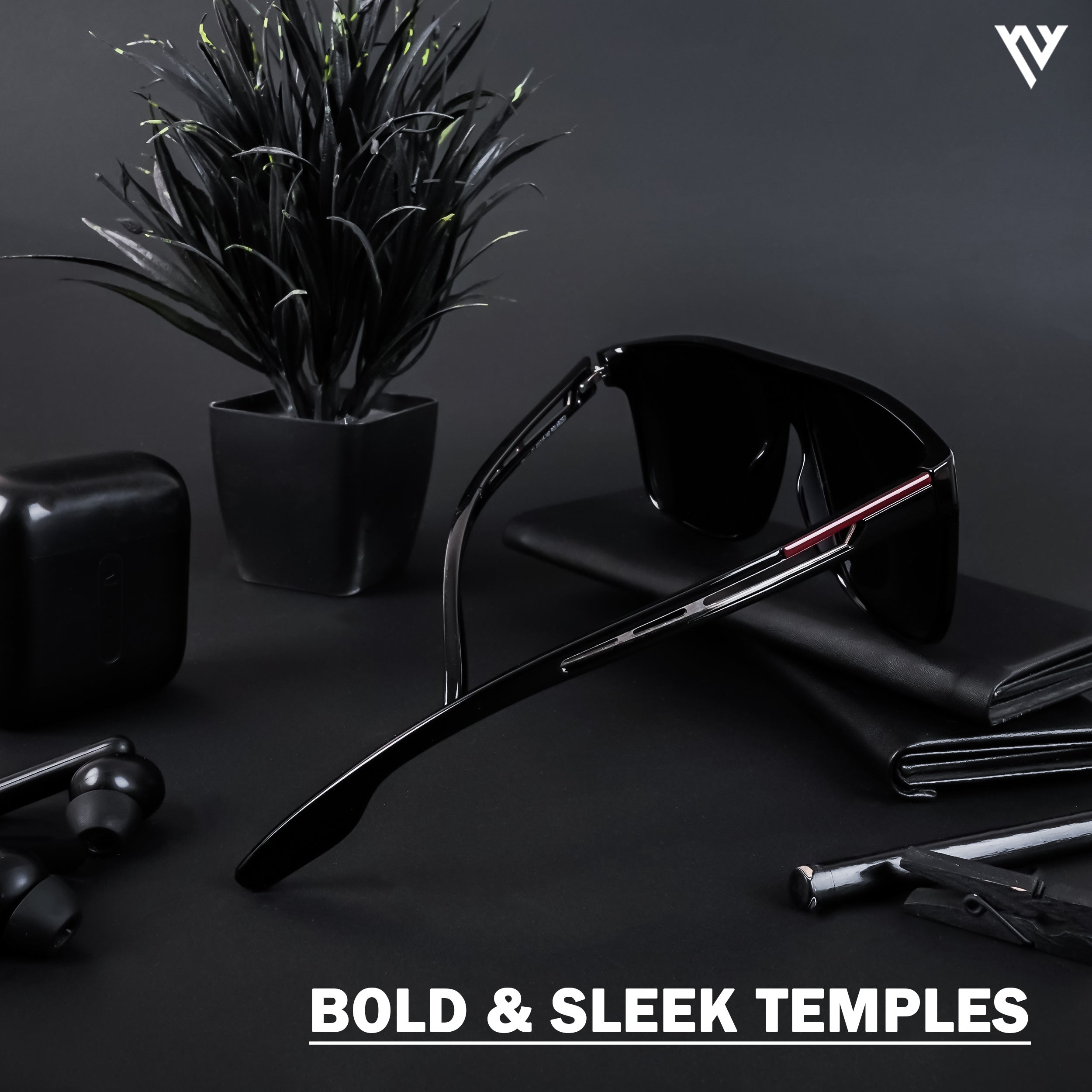 Voyage Exclusive Shine Black Polarized Wayfarer Sunglasses for Men & Women - PMG4307