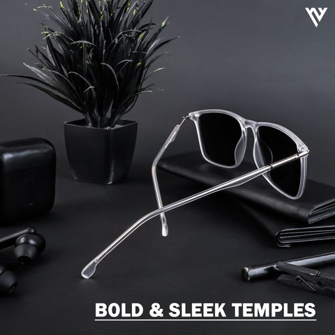 Voxe | Transparent Polarized Wayfarer Sunglasses - PMG4303