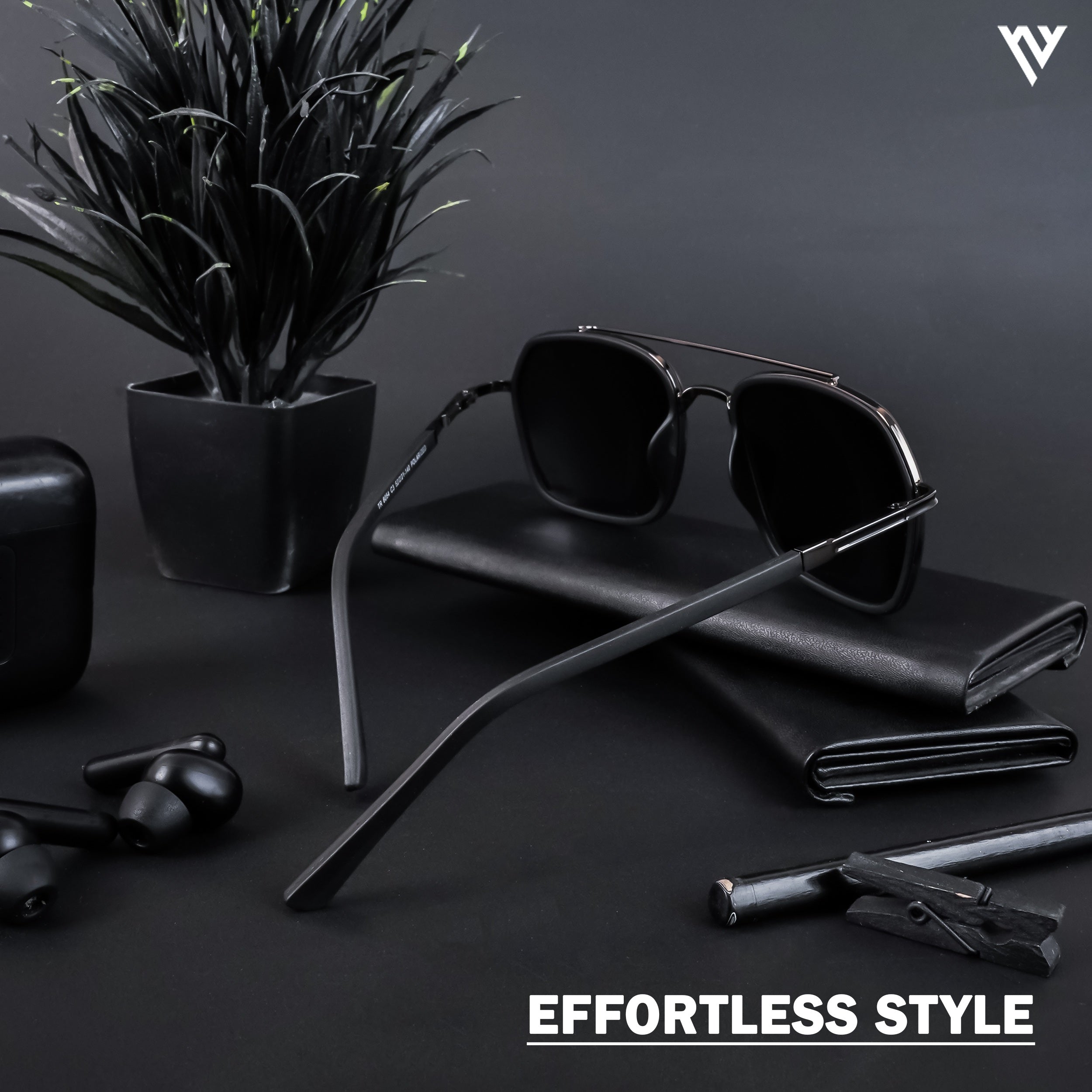 Voyage Exclusive Grey & Black Polarized Wayfarer Sunglasses for Men & Women (TR8054PMG4481)
