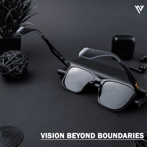 Active Matte Black Polarized Wayfarer Sunglasses - PMG4465