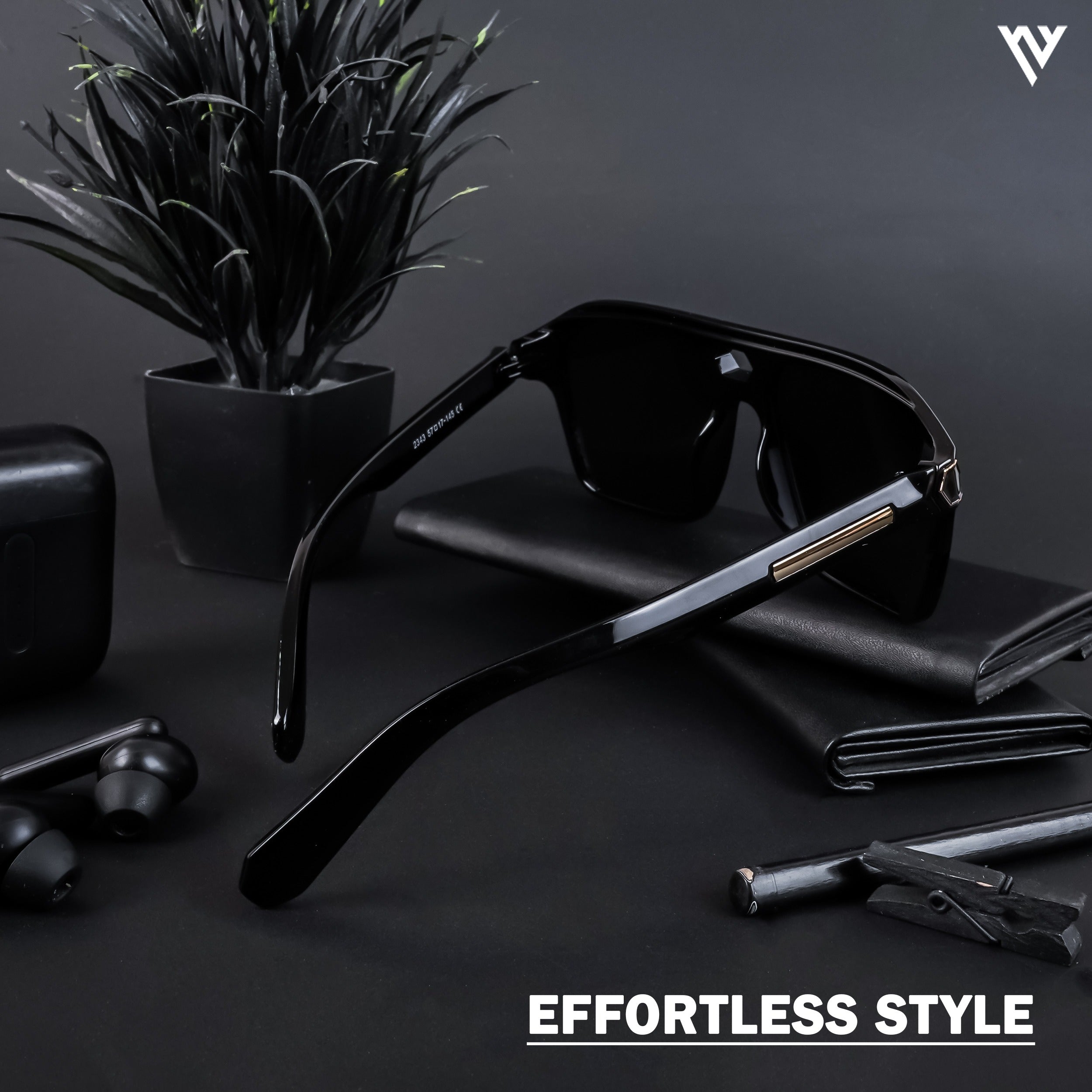 Voyage Exclusive Shine Black Polarized Wayfarer Sunglasses for Men & Women (2343PMG4346)