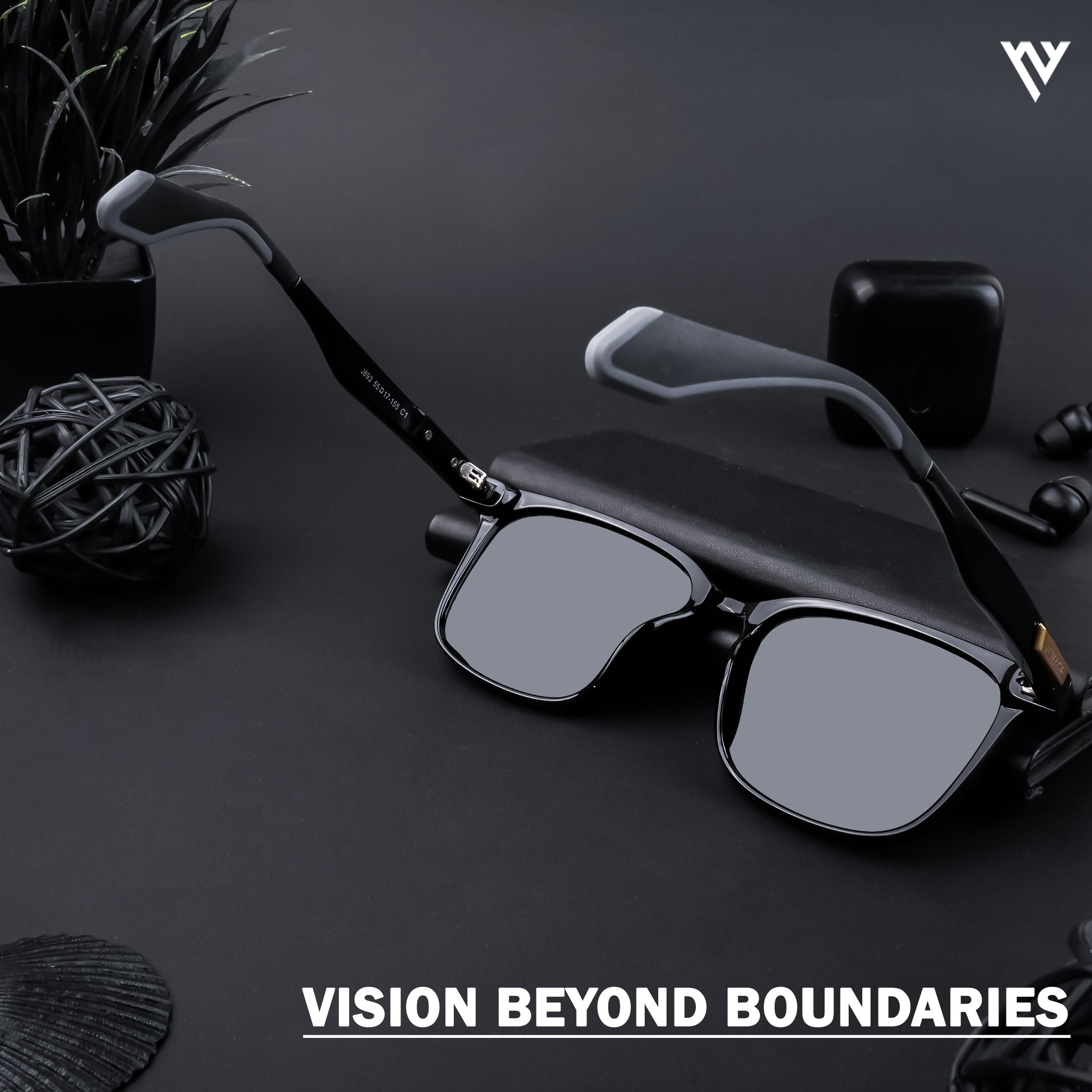 Voyage Active Shine Black Polarized Wayfarer Sunglasses for Men & Women - PMG4459