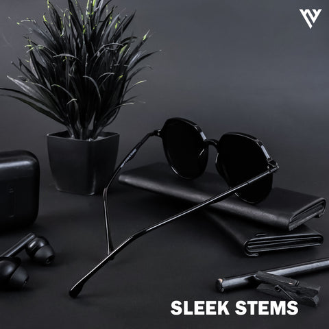 Grit | Shine Black Polarized Round Sunglasses - PMG4297