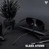 Black & Silver Polarized Wayfarer Sunglasses - PMG4288