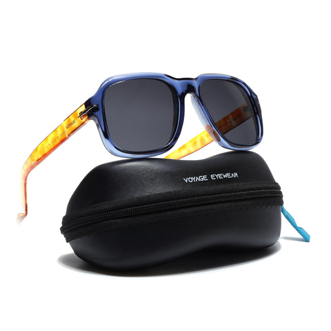 Wayfarer Polarized Sunglasses (Black Lens | Blue Frame - PMG4989)