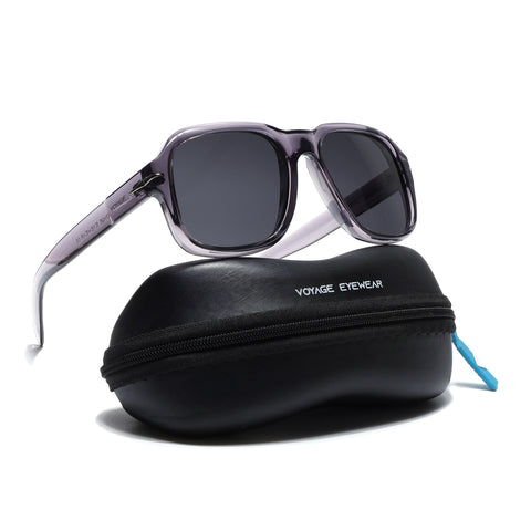 Wayfarer Polarized Sunglasses (Black Lens | Purple Frame - PMG4990)
