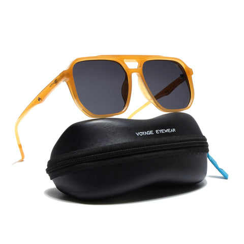 Wayfarer Polarized Sunglasses (Black Lens | Orange Frame - PMG5000)