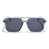 Wayfarer Polarized Sunglasses (Black Lens | Transparent Grey Frame - PMG5002)