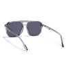 Wayfarer Polarized Sunglasses (Black Lens | Transparent Grey Frame - PMG5002)