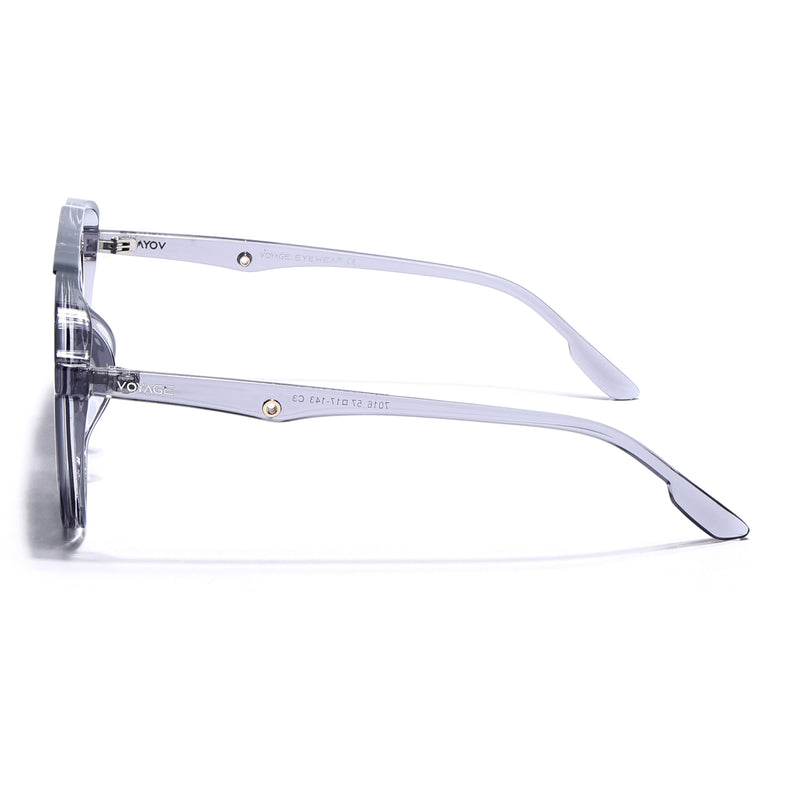 Wayfarer Polarized Sunglasses (Black Lens | Transparent Grey Frame - PMG5002)