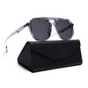 Wayfarer Polarized Sunglasses (Black Lens | Transparent Grey Frame - PMG5002)