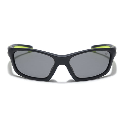 Wrap Around Polarized Sunglasses for Kids -6 yrs To 12 yrs (Black Lens | Black Frame - PMG5891)