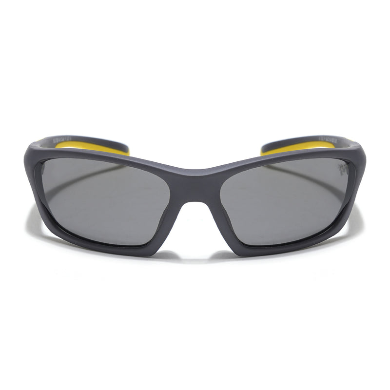Wrap Around Polarized Sunglasses for Kids -6 yrs To 12 yrs (Black Lens | Grey Frame - PMG5892)