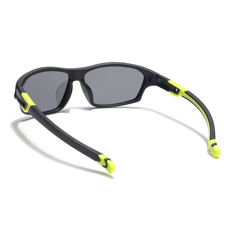 Wrap Around Polarized Sunglasses for Kids -6 yrs To 12 yrs (Black Lens | Black Frame - PMG5897)