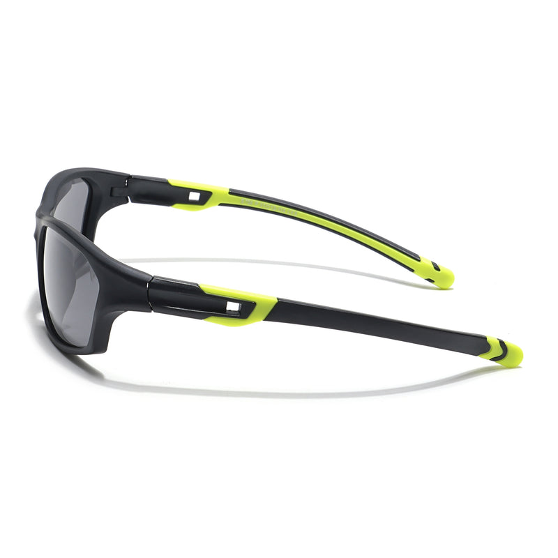 Wrap Around Polarized Sunglasses for Kids -6 yrs To 12 yrs (Black Lens | Black Frame - PMG5897)