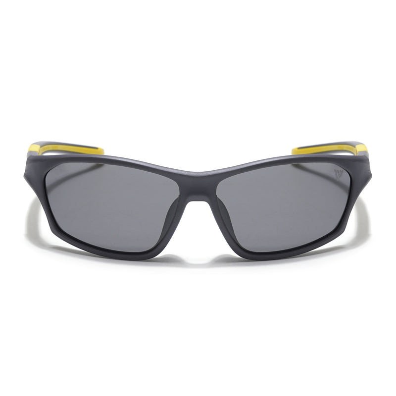 Wrap Around Polarized Sunglasses for Kids -6 yrs To 12 yrs (Black Lens | Grey Frame - PMG5898)