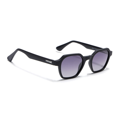 Prizm | Black Hexagonal Polarized Sunglasses | Grey & Clear Lens - PMG7283