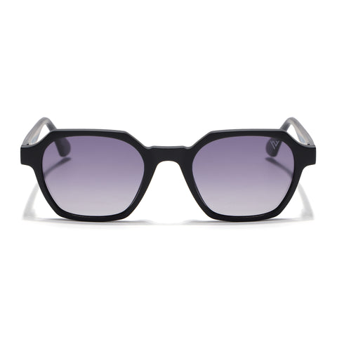 Prizm | Black Hexagonal Polarized Sunglasses | Grey & Clear Lens - PMG7283