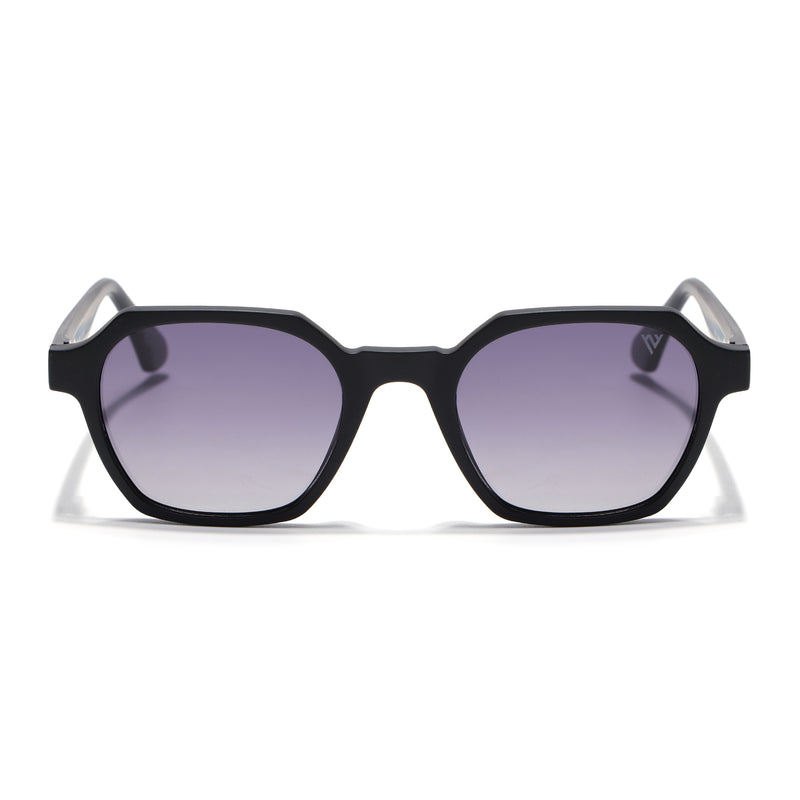 Prizm | Black Hexagonal Polarized Sunglasses | Grey & Clear Lens - PMG7283