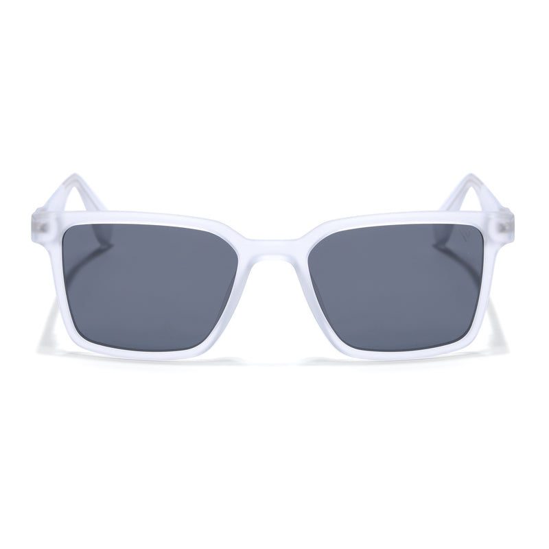 Prizm | Transparent Square Polarized Sunglasses | Black Lens - PMG7293