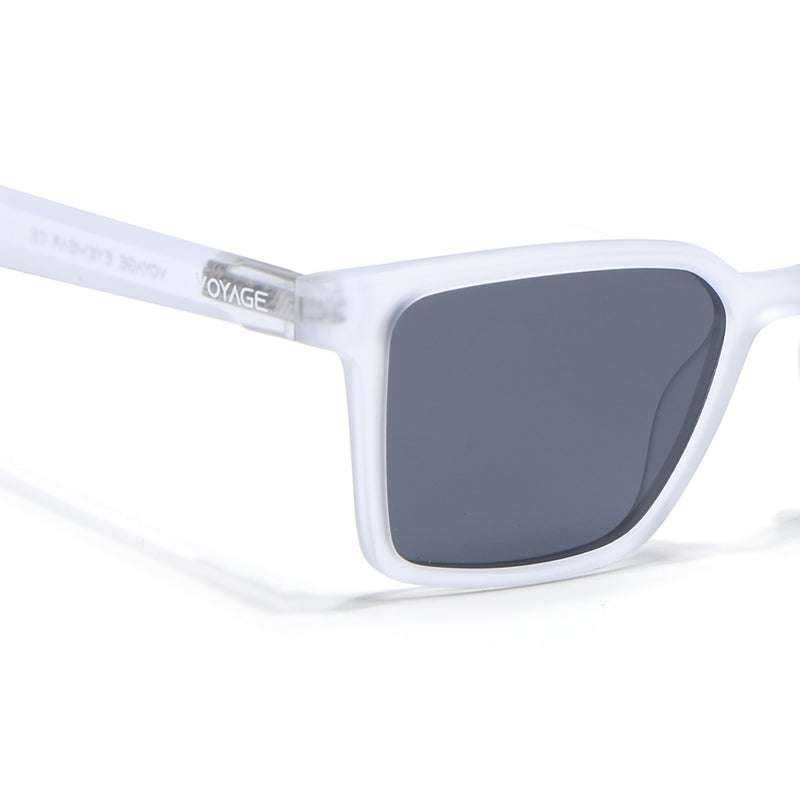 Prizm | Transparent Square Polarized Sunglasses | Black Lens - PMG7293