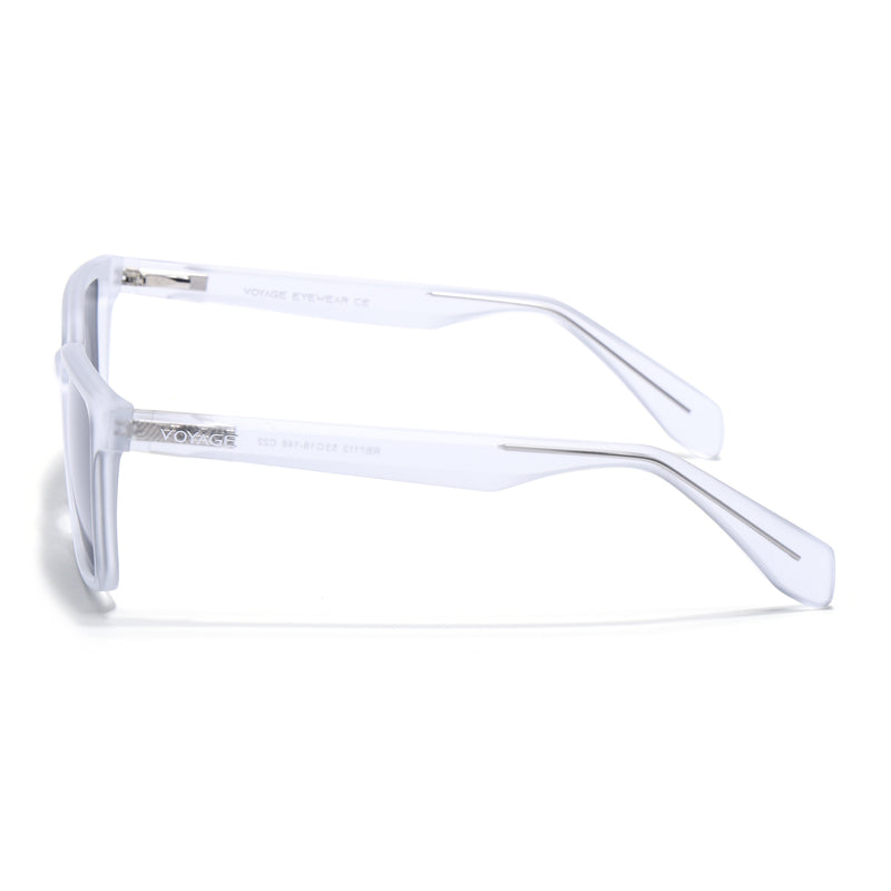 Prizm | Transparent Square Polarized Sunglasses | Black Lens - PMG7293