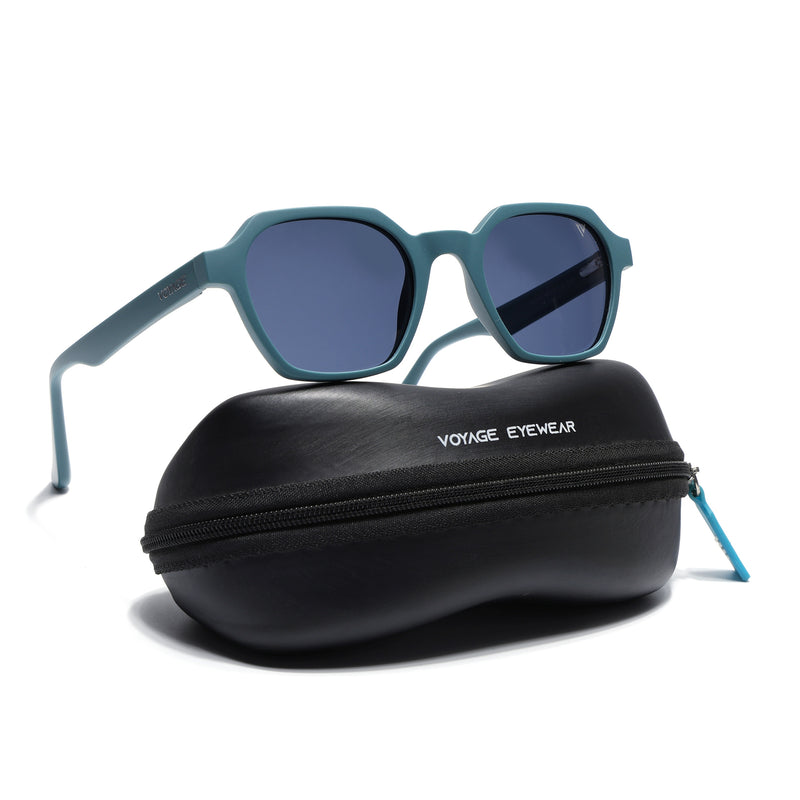Prizm | Matt Teal Hexagonal Polarized Sunglasses | Grey Lens - PMG7286