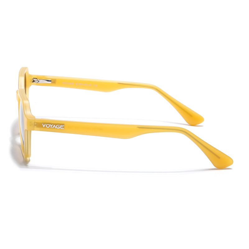 Prizm | Sun Yellow Hexagonal Polarized Sunglasses | Brown & Clear Lens - PMG7289