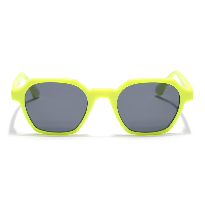 Prizm | Neon Yellow  Hexagonal Polarized Sunglasses | Black Lens - PMG7290