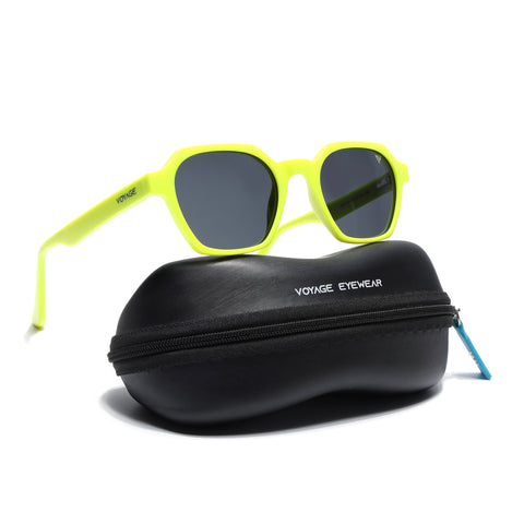 Prizm | Neon Yellow  Hexagonal Polarized Sunglasses | Black Lens - PMG7290
